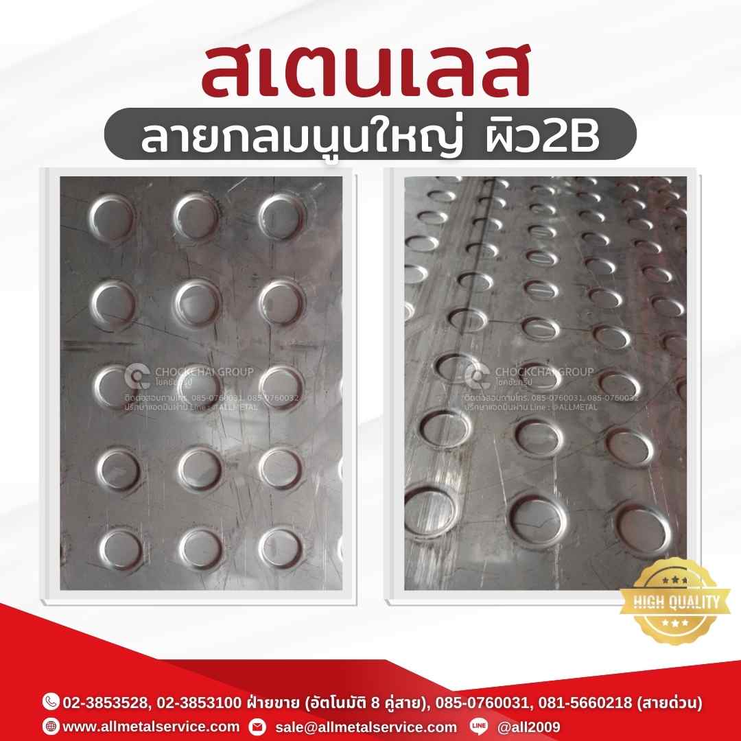 สเตนเลสลายกลมนูนใหญ่